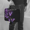 (Background with Night Butterflies) Slim Laptop Bag with Strap 14 inch Portable Laptop Sleeve Tote Case for Travel Business view 2