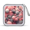 QMNLKH CD Case 40 Capacity Hard Plastic DVD Case Holders Peach And Gray Disc Cases Torage Binder Wallet for Car Home Travel view 1