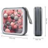 QMNLKH CD Case 40 Capacity Hard Plastic DVD Case Holders Peach And Gray Disc Cases Torage Binder Wallet for Car Home Travel view 2