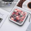 QMNLKH CD Case 40 Capacity Hard Plastic DVD Case Holders Peach And Gray Disc Cases Torage Binder Wallet for Car Home Travel view 4