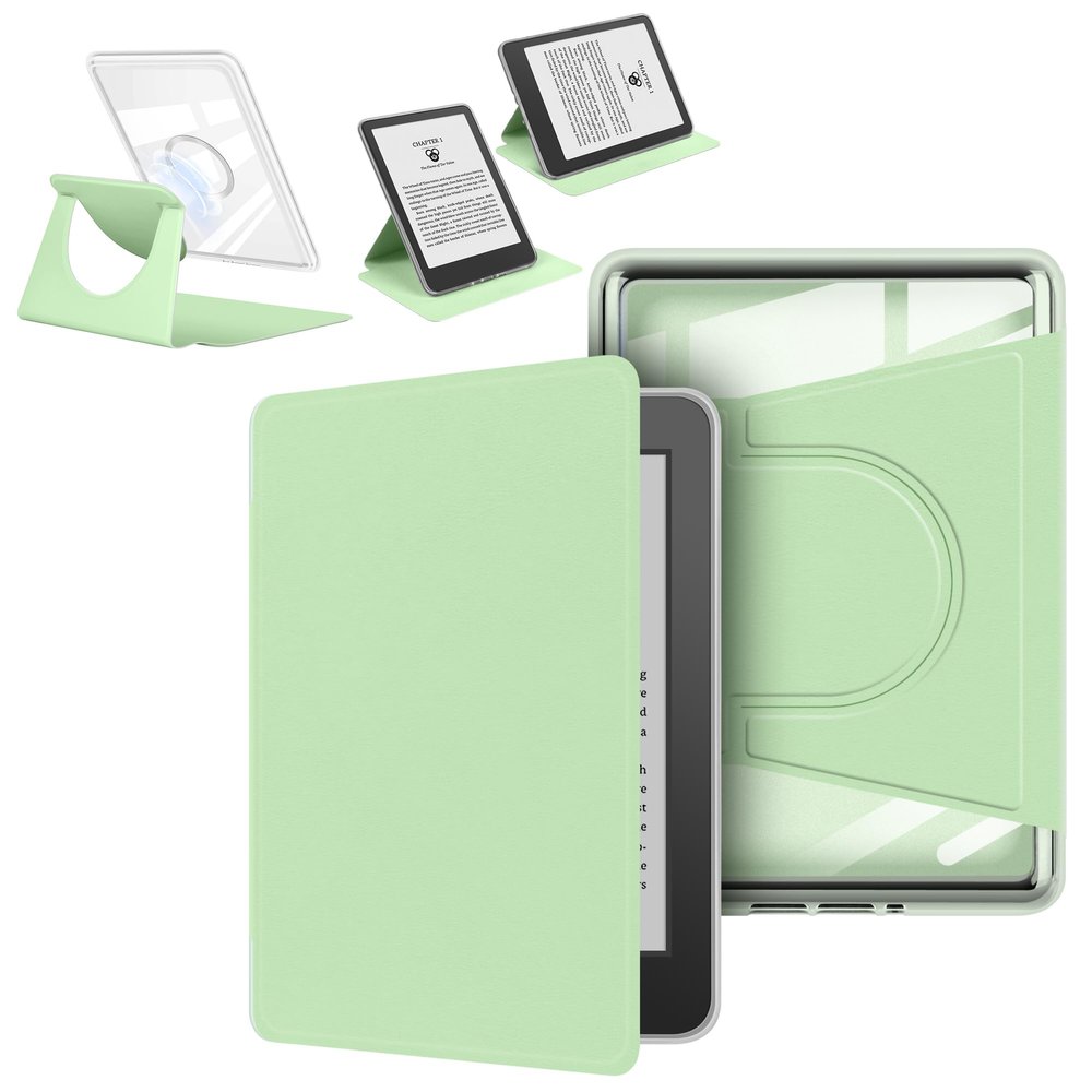 enoxboo Case for Kindle Paperwhite 7th/6th/5th Generation 2015/2013/2012, 6 inch, Model:DP75SDI/EY21, Clear Back Detachable Magnetic Protective Adjustable Stand Cover