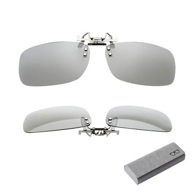 RealD 3D Glasses Clip On (2 Pack), 3D Glasses for Glasses Wearers Movies at Home, 3D Viewing Glasses with Durable Metal Clip & Hard Box