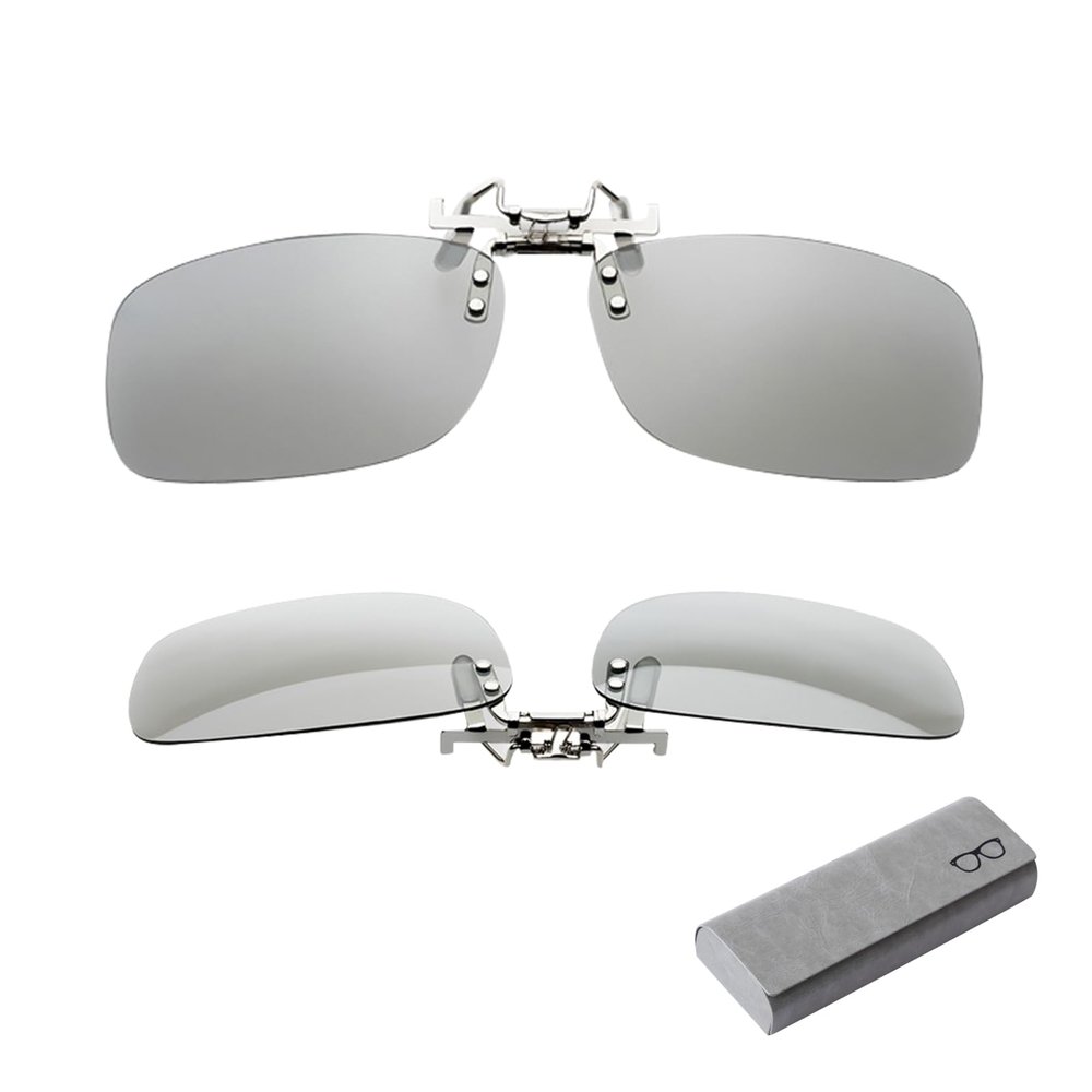 RealD 3D Glasses Clip On (2 Pack), 3D Glasses for Glasses Wearers Movies at Home, 3D Viewing Glasses with Durable Metal Clip & Hard Box