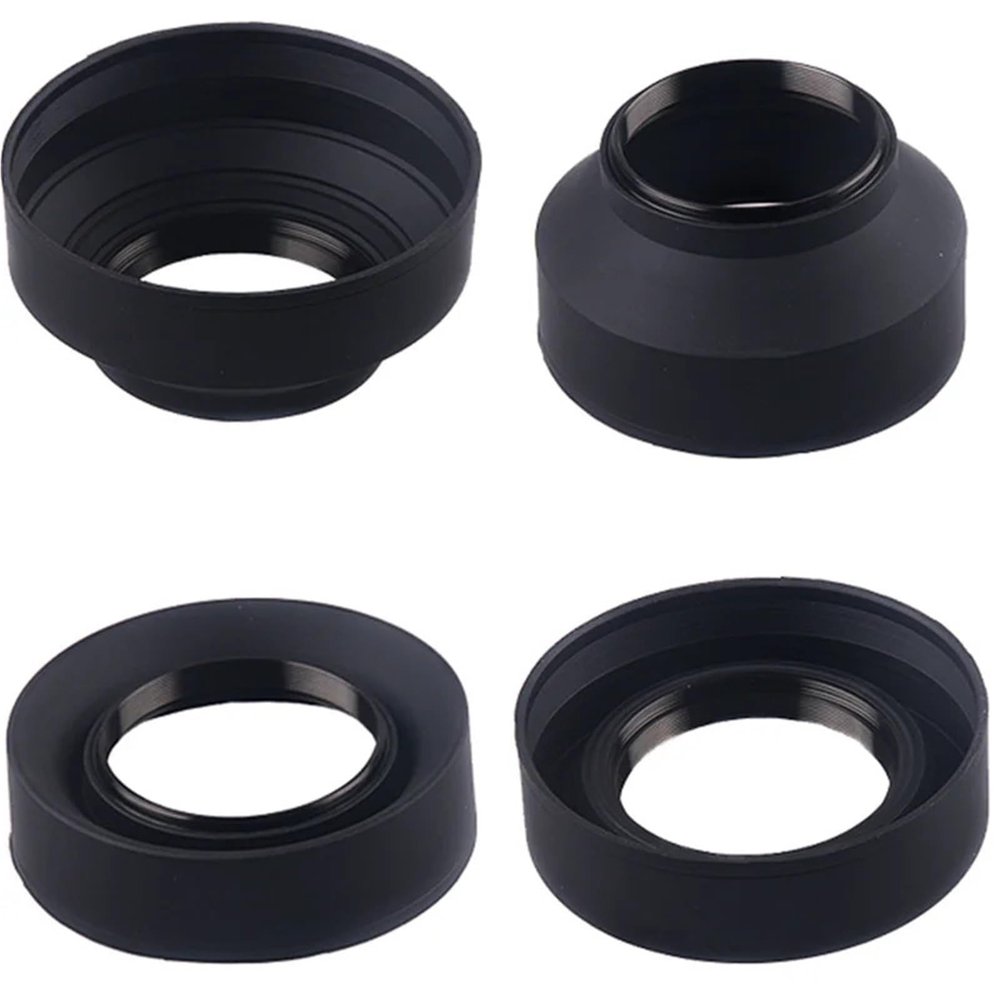 49mm 52mm 55mm 58mm 62mm 67mm 72mm 77mm 3-Stage 3 in1 Collapsible Rubber Foldable Lens Hood for Canon DSIR Lens Camera Excellent(58mm)