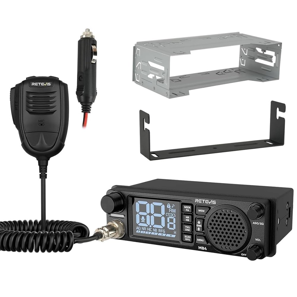 Retevis MB4 DIN CB Radio with AM/FM and NRC Noise Canceling