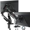 ARES WING Heavy Duty Dual Monitor Arm, Fully Adjustable Monitor Mount for 17-35 Inch Flat Curved Ultrawide Screens Up to 26.5lbs with USB A/C, C-Clamp & Grommet Base, 75/100 Vesa Mount, Black view 1
