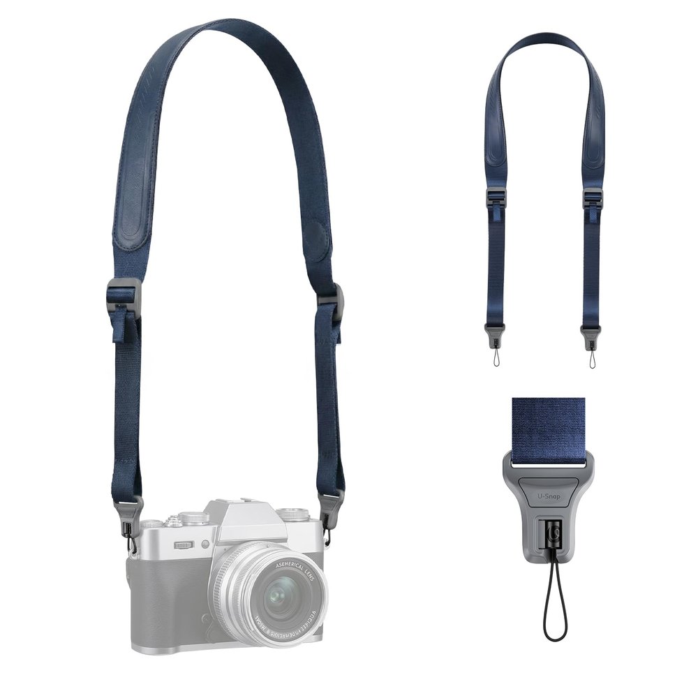 ULANZI CSS1 U-Snap Camera Strap, 55in Quick Release Camera Shoulder Straps for Photographers with Safety Tether, 60kg Load Capacity, Soft Sling for DSLR Mirrorless Sony Canon Nikon Binoculars (Blue)