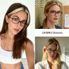 LIKSMU Blue Light Blocking Glasses for Woman Men Computer Gaming TV Screen Blue light Blocker Eyewear Trendy Rectangle Small Nerd Eyeglasses, 2pack, Black Frame Clear Lens &Tortoise Frame Clear Lens view 2
