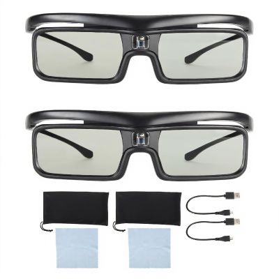 YUEHISY DLP Link 3D Glasses, Rechargeable Active Shutter Glasses, Compatibility with Active Shutter Technology, for 2500 3000 Pro 3500 Pro