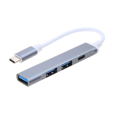 Aluminum Alloy USB Hub with 4 Ports TYPEC Adapter for Laptop Or Tablet Phone Keyboard Splitter Lightweight USB Hub for Travel