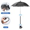 20 Inch Tripod Umbrella, Adjustable Gooseneck Camera Rain Cover, Umbrella Chair Clamp for Cameras, Rain & Sun Protection, for Outdoor Photographing Filming, Black view 3