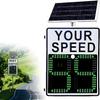 COAKUE Solar Powered Speed Limit Radar Sign,Rust Prevention Aluminum Speed Radar Feedback Sign,Digital Speed Detector for Streets & Neighborhoods(White,35"x24") view 1