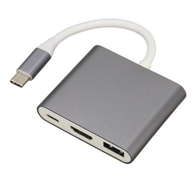 3 in 1 USB C Hub, USB Type C Multiport A, C to USB3.0 Hub with Aluminum y, Thin for OS Laptop Desktop Workstation