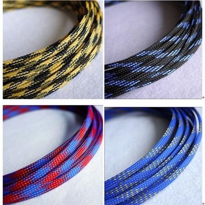 10M Expandable PET Cable Sleeves - Flat Tight Braided Wire Snakeskin Protector for Cables(Black Green,8mm)