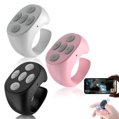 Upgrade Fingertip Wireless Bluetooth Remote Control,2026 New Creative Bluetooth Remote Control Page Turner Scroller Ring for Short Video Music Camera Shutter App Page Scrolling (3 Color, 1PC)