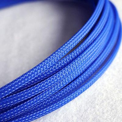 10M Expandable PET Cable Sleeves - Flat Tight Braided Wire Snakeskin Protector for Cables(Blue,6mm)