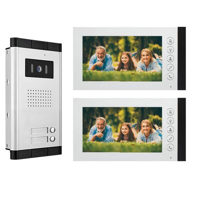 ANJIELO SMART Wired Video Intercom System,7 Inch Ring Video Doorbell with IR Night Vision,HD Camera Kits,IR Outdoor Camera,Dual-Way Intercom for Villa Home Office Apartment (1 Bell +2 Monitor)