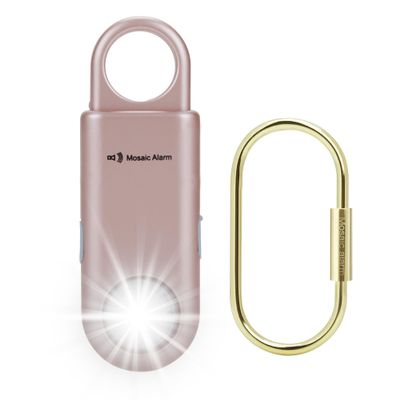 135dB Rechargeable Personal Safety Alarm Strobe Light Flashlight Keychain Siren for Women, College School Students Emergency SOS Alerts Loud Sound Torchlight Hiking Alarm Bear Deterrent. Rose Gold