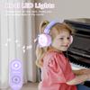 Bywulanda Kids Headphones with LED Lights for School, Upgrade USB Type C Kid Headphone with Microphone, Volume Limiter 85/94dB, Wired On Ear Headphones for Boys/Girls/Tablet/Travel -Gradient Purple view 3