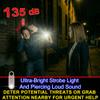135dB Rechargeable Personal Safety Alarm Strobe Light Flashlight Keychain Siren for Women, Girls, College, School Students Emergency SOS Alerts Loud Sound Hiking Alarm Torchlight Bear Deterrent. Gold view 2