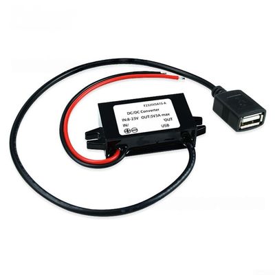 FABULETTA DC 12V to 5V 3A Step-Down USB Female Converter Adapter with Voltage Regulator for Car Charger and 5V Electronic Devices
