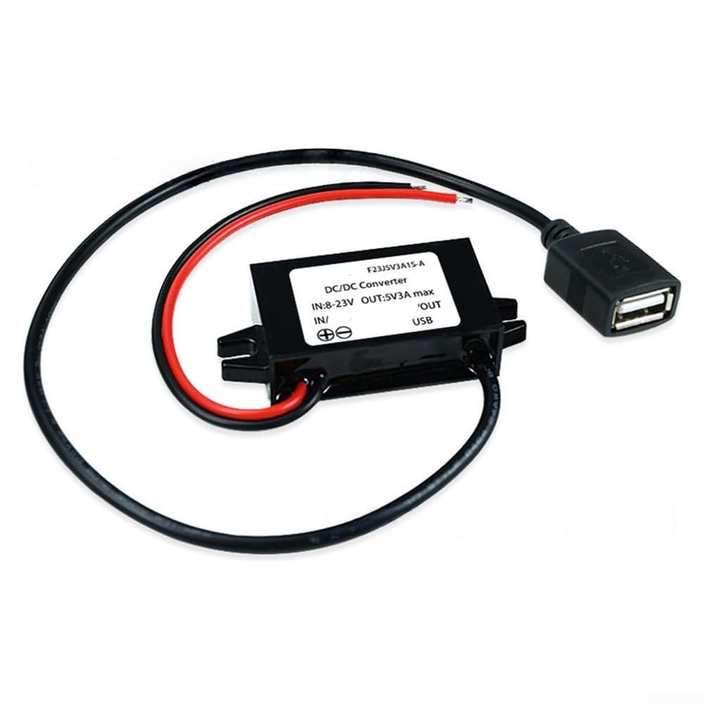 FABULETTA DC 12V to 5V 3A Step-Down USB Female Converter Adapter with Voltage Regulator for Car Charger and 5V Electronic Devices