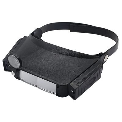 Head-Mounted Magnifying Glass Third-Hand Lighting with Light Dual-Lens Headphone Type