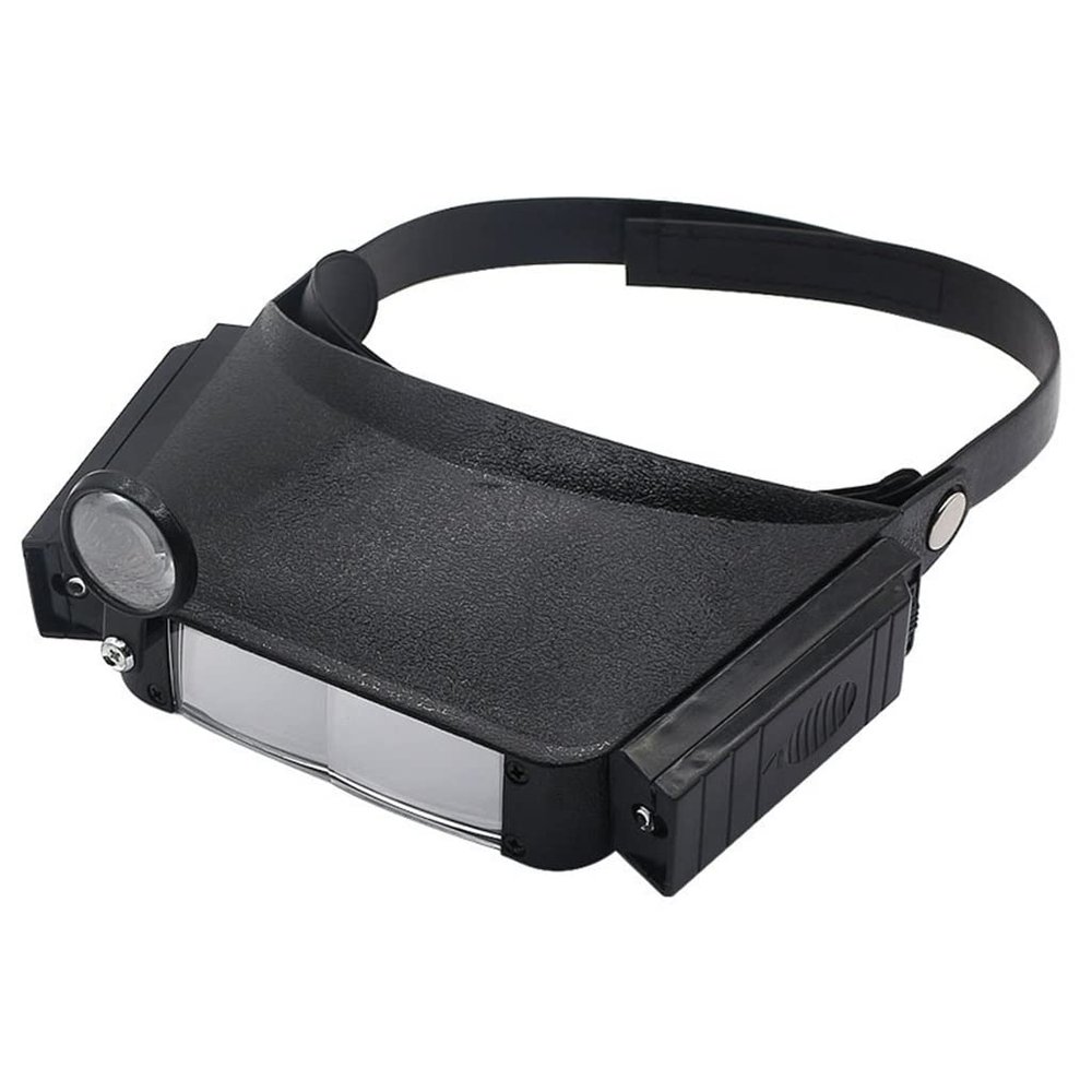 Head-Mounted Magnifying Glass Third-Hand Lighting with Light Dual-Lens Headphone Type