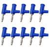 10Pcs 4mm Banana Binding Post Terminal Adaptor T-Shape Stackable 4mm Banana Solderless Connector Electrical Test(Blue) view 2