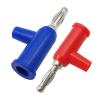 10Pcs 4mm Banana Binding Post Terminal Adaptor T-Shape Stackable 4mm Banana Solderless Connector Electrical Test(Blue) view 4