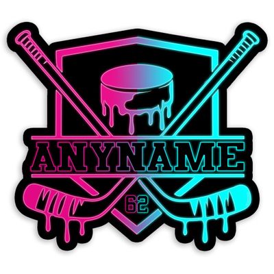 Custom Hockey Drip Sports Sticker Personalized Ice Hockey Team Player Name and Number Waterproof Die-Cut Vinyl Stickers for Water Bottle, Tumbler, Laptop, Scrapbook, Phones, Cute Gifts for Her Him