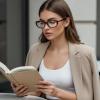 LVIOE Blue Light Glasses for Woman, Narrow Cateye Computer Glasses Non Prescription Fashion 2025 view 2