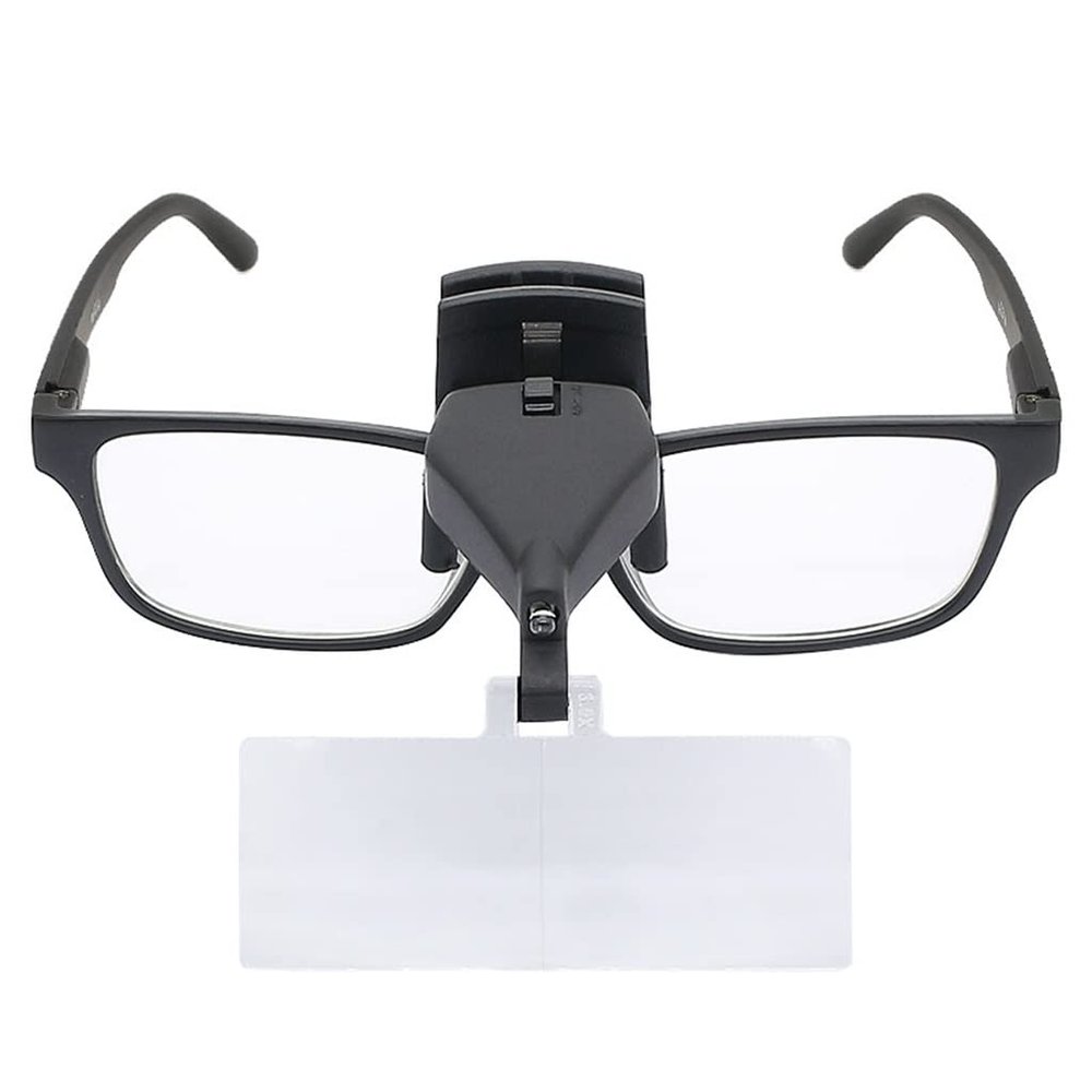 Multipurpose Lighted Glasses Magnifier with Clip and with Handheld Lighting