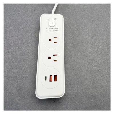 American Standard Multi-Functional Smart Power Strip with USB + Type-C Fast Charging, Taiwan Power Strip Expansion Port(2m)