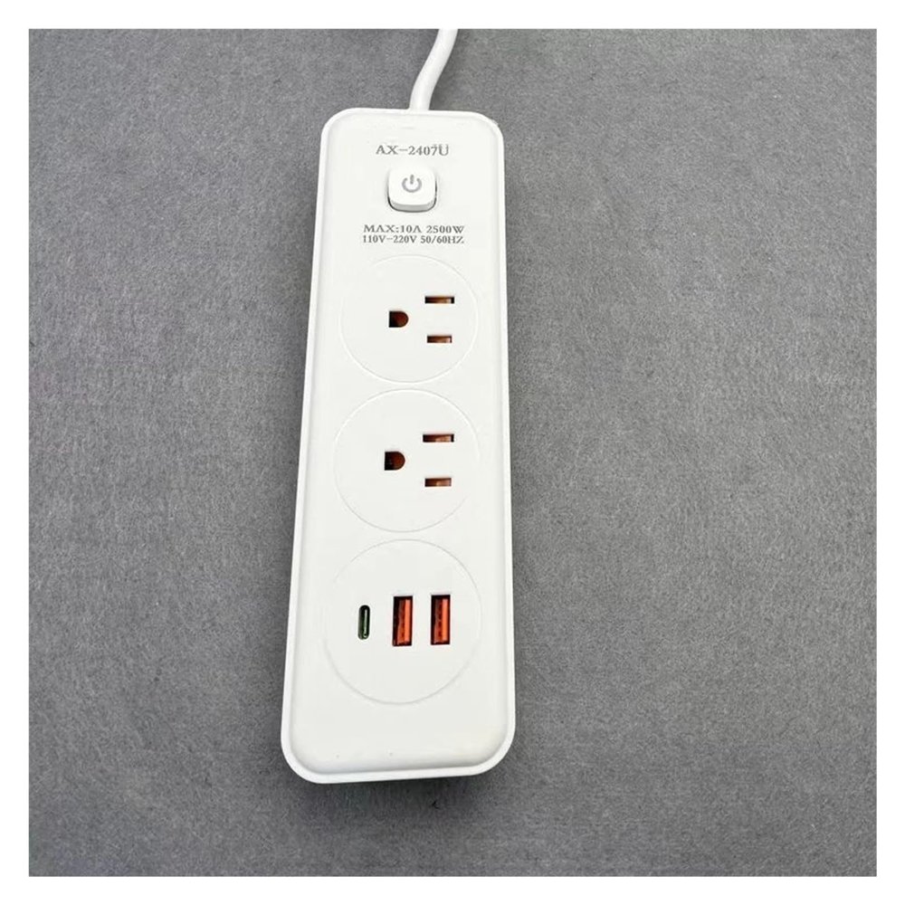American Standard Multi-Functional Smart Power Strip with USB + Type-C Fast Charging, Taiwan Power Strip Expansion Port(2m)