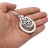 Pendant Necklace Magnifying Glass with Floral Pattern Sweater Chain Portable Good for Reading view 4