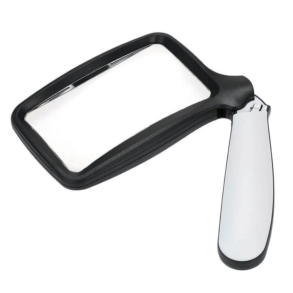 Lens Magnifier Hand-held Folding Rectangular Magnifying Glass