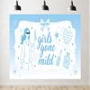 10x8ft Girls Gone Mild Photography Backdrop Blue and White Party Background Banner Bachelorette Party Decorations for Slumber Party Girls Night Out Cocktail Photoshoot Studio Props Fabric view 1