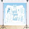 10x8ft Girls Gone Mild Photography Backdrop Blue and White Party Background Banner Bachelorette Party Decorations for Slumber Party Girls Night Out Cocktail Photoshoot Studio Props Fabric view 2
