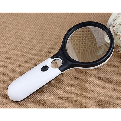Handheld 45x Illuminated Magnifying Glass Microscope Reading Aid Tool for Elderly Jewelry Repair with Light