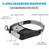 Luminous Magnifying Glass Glasses with Light Portable for Repair Tool view 2