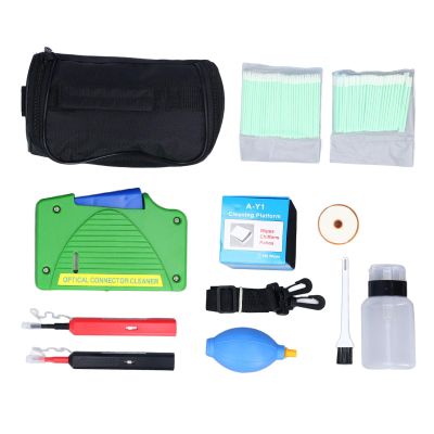 11 in 1 Fiber Optic Cleaning Kit, 1.25mm 2.5mm Interface Optical Cable Cleaner Tool with 550 Times Fiber Optic Cleaning Box and Replace SC FC ST LC MU Connector