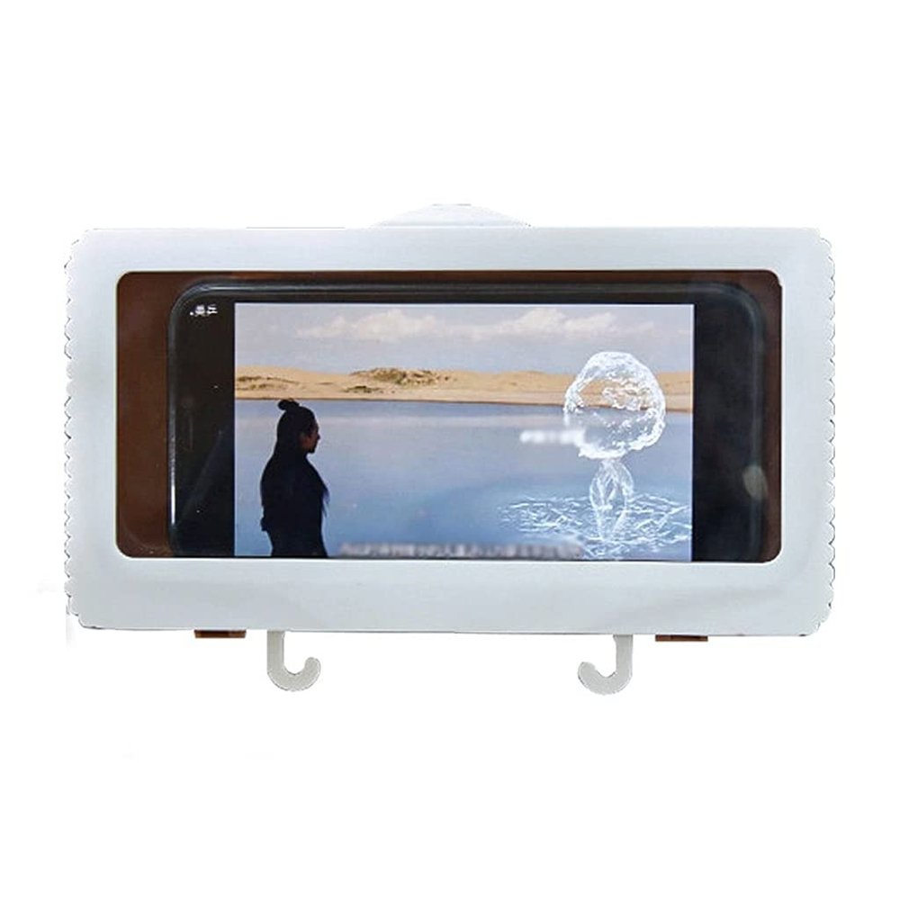 Tablet or Phone Holder Waterproof Case Box Wall Mounted All Covered Mobile Shelves Self-Adhesive Shower Accessories