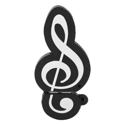 POCREATION Musical Note USB Flash Drive, Portable Data Storage Stick, Black Novelty and Cute Music Note Shape Design (64GB)