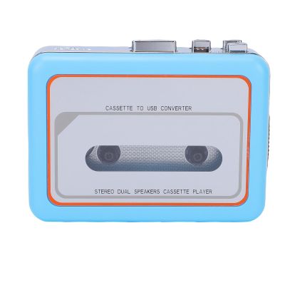 Bewinner Portable Cassette Tape Player, Cassette to MP3 Digital Converter with Built in Speaker & 3.5mm Headphone Jack, Retro Audio Tape Player with Headphone, Gift for Music Lovers (Blue)