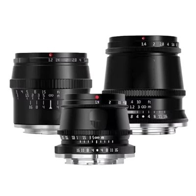 Compatible for Sony E-Mount 17mm 35mm 50mm F1.4 APS-C Manual Focus Lens Set(50mm F1.2,RF)