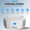 Philips CD Player Portable with Bluetooth, Crystal Clear Sound Top Loading CD Boombox with FM Radio, USB Port & Aux Input, Compact & Lightweight Design,R/CD-RW/MP3 Compatible (White) (White) view 2