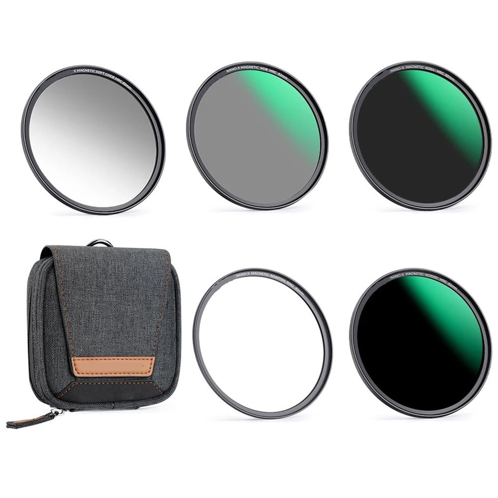 Compatible for 5-in-1 Magnetic GND8, ND8, ND64, ND1000 Filter Kit with Adapter Ring for 49mm-82mm Lenses(77mm)