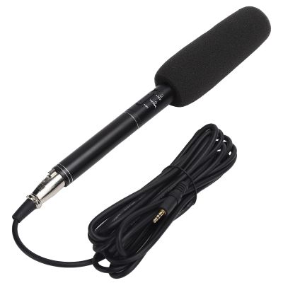 Drfeify Black Portable HighSensitivity Microphone Wired Recording Mini Mic, for Interviews and Outdoor Celebrations (Black 28cm)