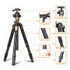 Compatible for DSLR Cameras, QZSD Q999H Aluminum Alloy Extendable Tripod Monopod with Quick Release Plate & Ball Head view 2